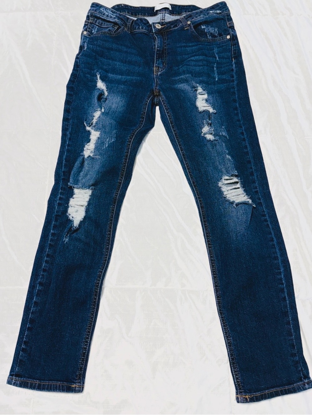 Altar'd State Distressed Dark Blue Skinny Jeans